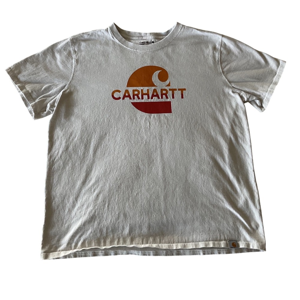 Carhartt Kids Logo T Shirt Beige Short Sleeve Crew Neck Casual Top